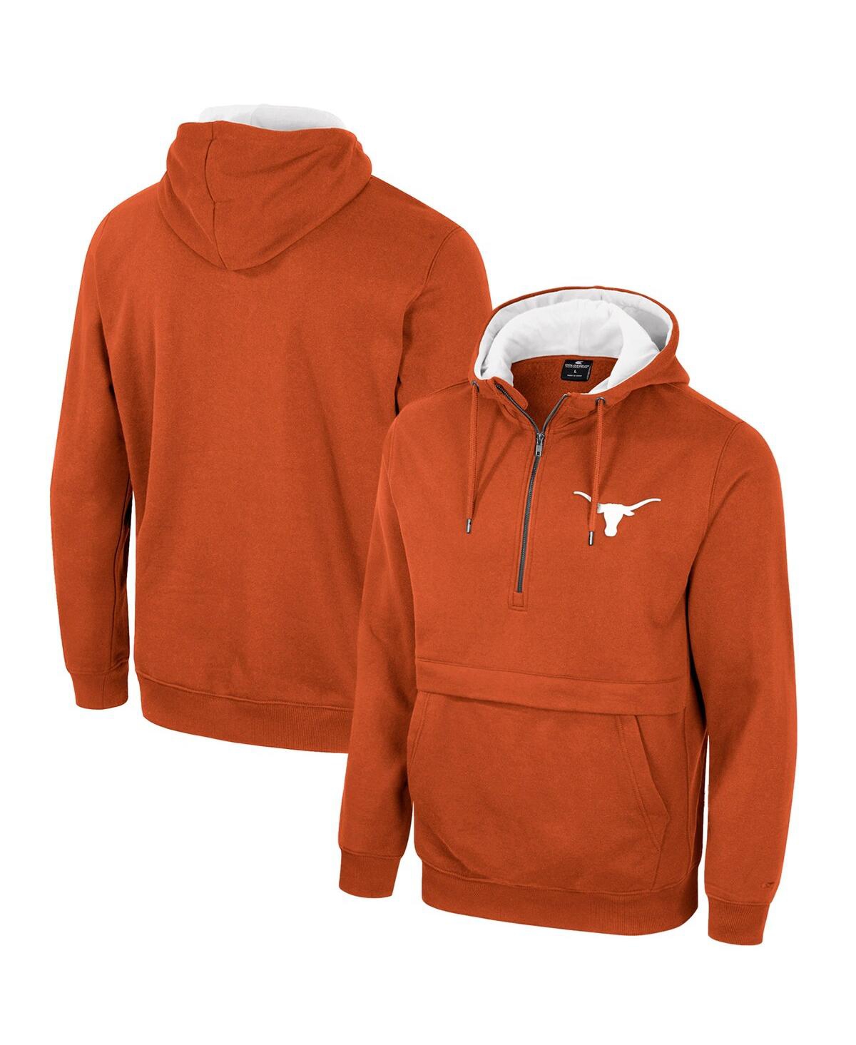 Colosseum Men's  Burnt Orange Texas Longhorns Half-zip Hoodie