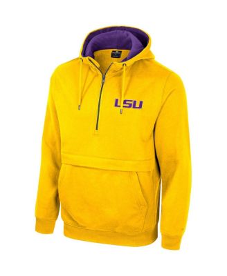 Men's Gold LSU Tigers Half-Zip Hoodie
