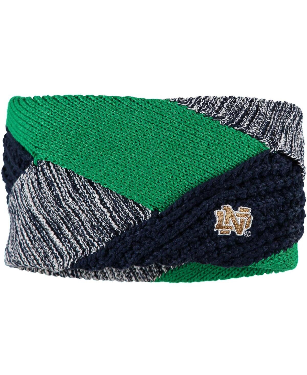 Zoozatz Women's  Notre Dame Fighting Irish Criss Cross Headband In Green,black