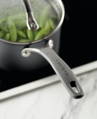 A1 Series with ScratchDefense Technology Aluminum 2-Quart Nonstick Induction Straining Sauce Pan with Lid