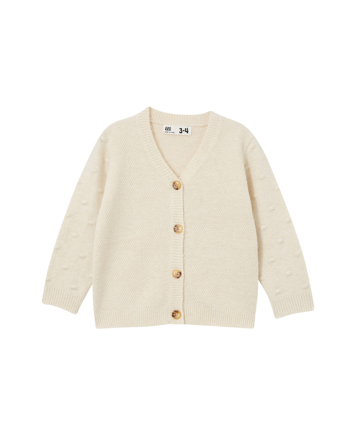 Cotton On Kids' Little Girls Suzie Cardigan Sweater In Vanilla Marle