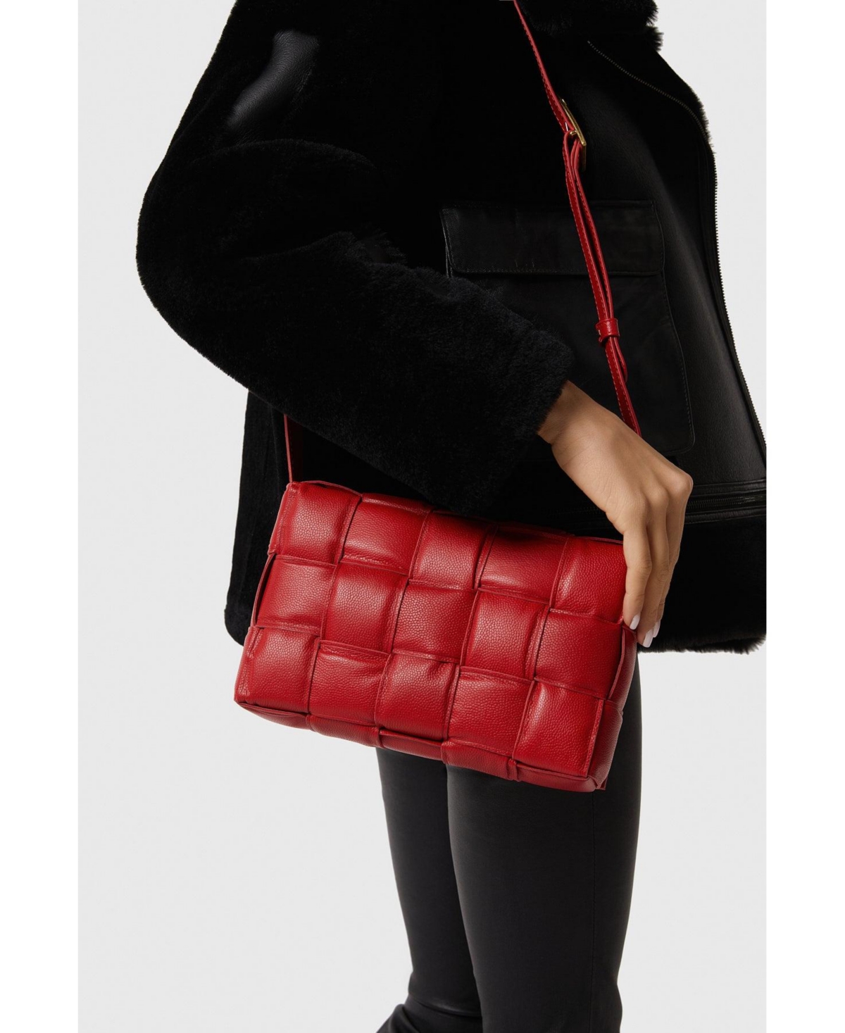 Women's Genuine Leather Shoulder Bag - Black
