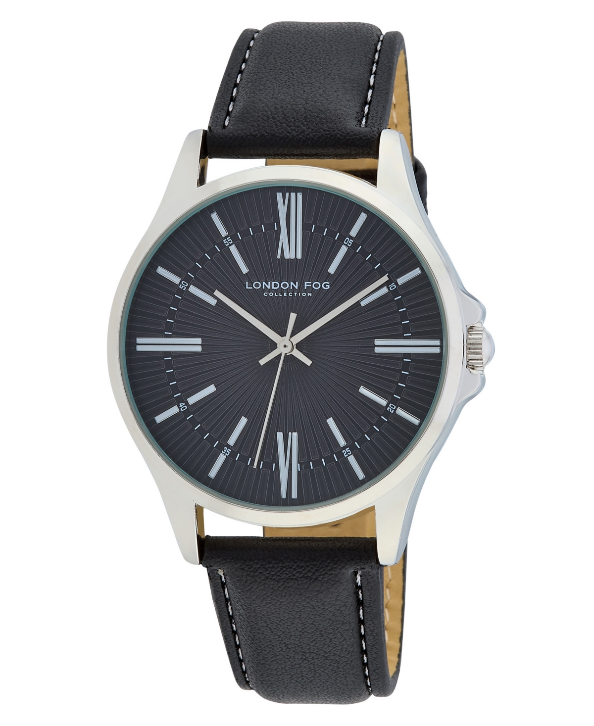 Nevil Black Faux Leather Watch 40mm - Black