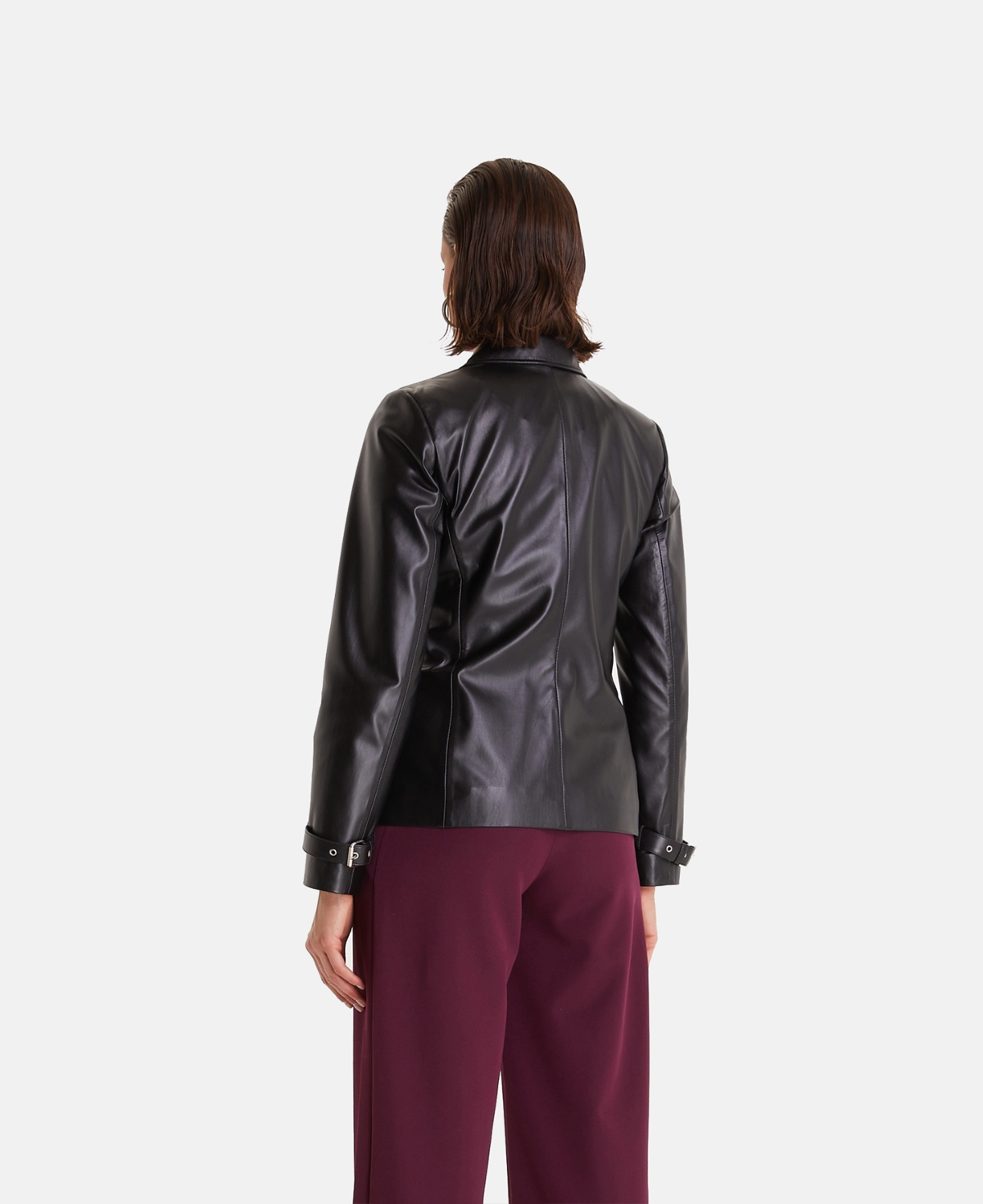 Furniq Uk Women's Genuine Leather Jacket Safari- Black
