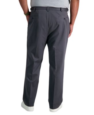Men's Big & Tall Premium No Iron Khaki Classic Fit Flat Front Hidden Expandable Waistband Pants