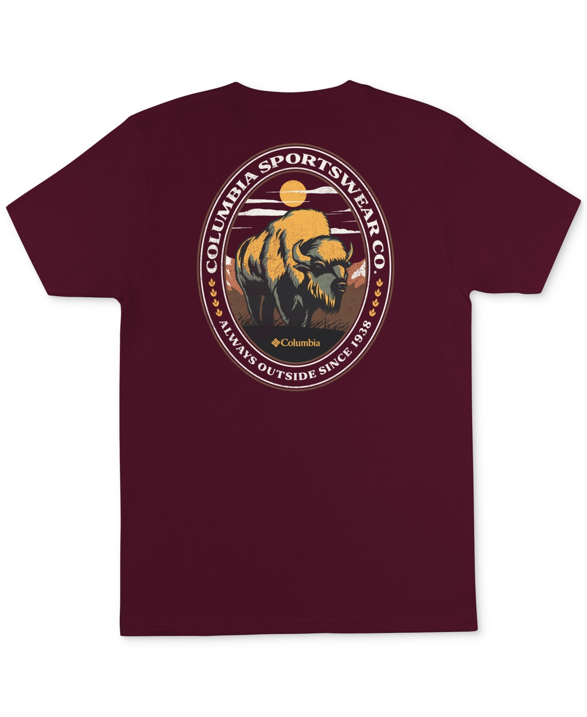 Columbia Men's Short-sleeve Buffalo Graphic T-shirt In Rich Wine