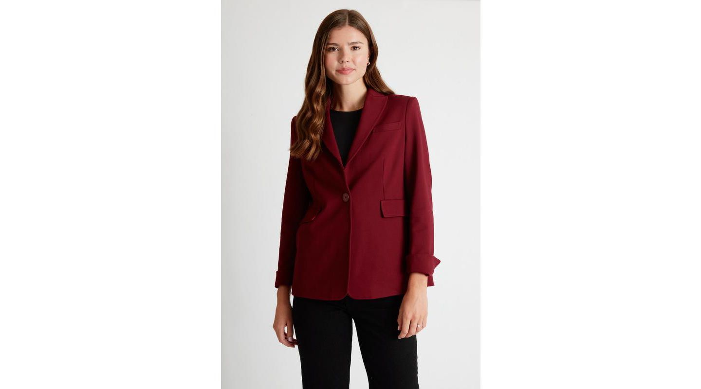 Женский пиджак Caldwell Collection Lorraine Single Button Blazer, цвет: Гранатовый красный — фото 1