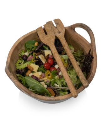 Ciotola 3-Piece Wood Salad Bowl with Servers