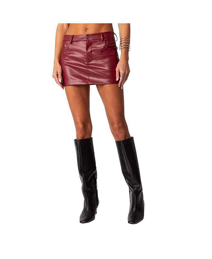 Banned Alternative Maya asymmetrical waistline skirt in faux leather