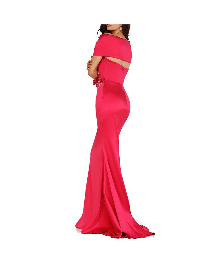 Terani Couture Women's Off The Shoulder Long Dress With Waist Beading ...