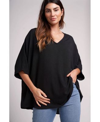 Women's Claire Very Oversided Lightwieght V-Neck Top