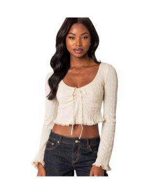 melt the lady lace up cropped tops トップス melt the lady】lace up cropped tops melt the lady wrap
