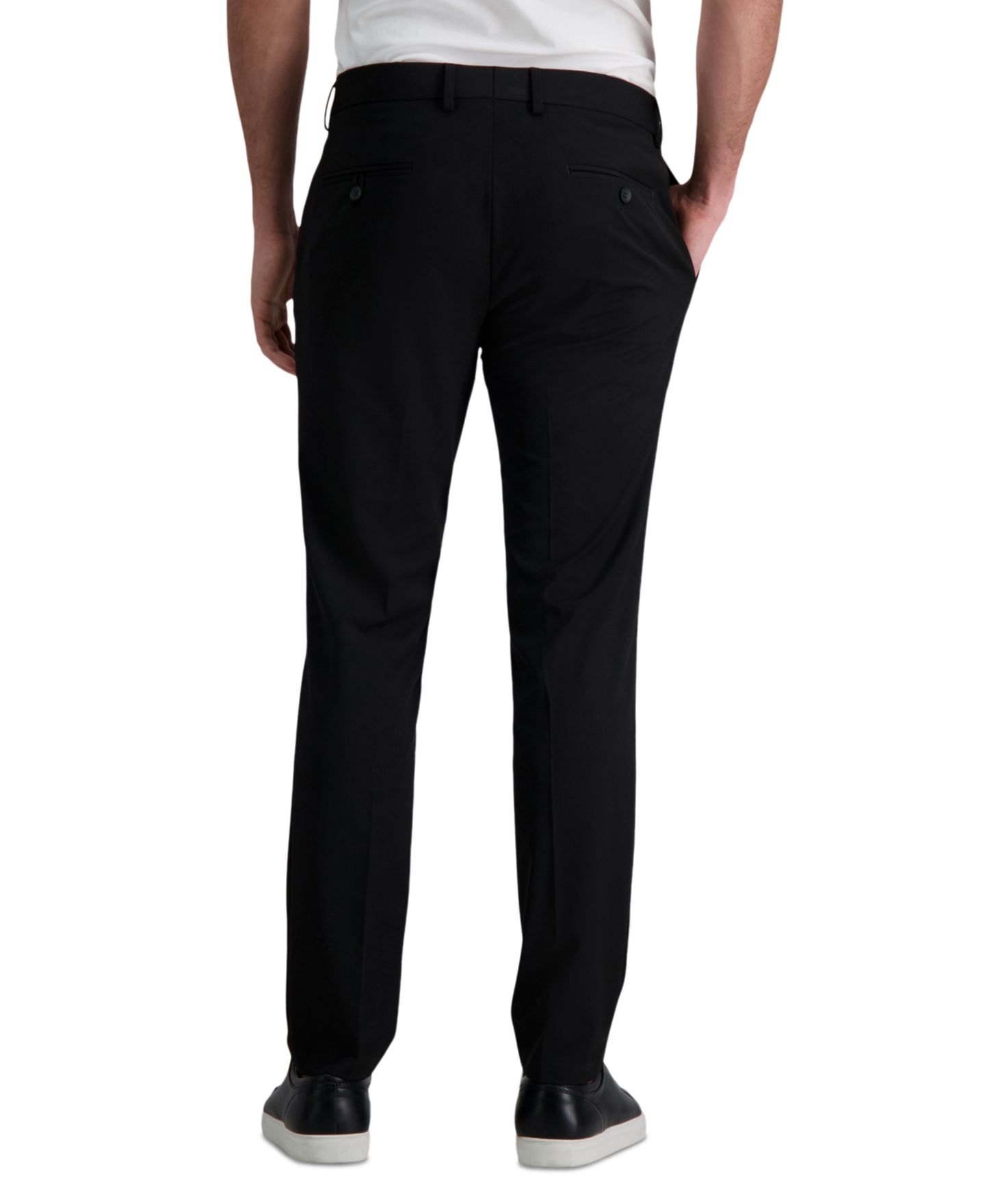 Мужские брюки Haggar JMH 4 Way Stretch Slim Fit Flat Front Suit Pant, цвет: Чёрный — фото 2