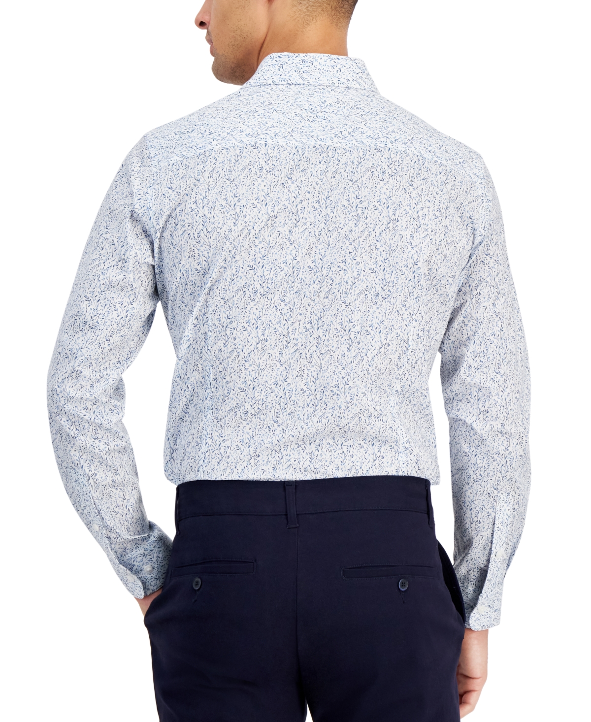 Bar Iii Men's Slim-Fit Contrast Vine Dress Shirt, Created for Macy's