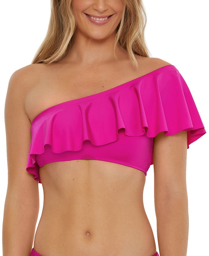 Trina Turk Women's Monaco One-Shoulder Ruffle Bikini Top - Macy's