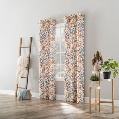 Amelie Botanical Print Room Darkening Grommet Curtain Panel