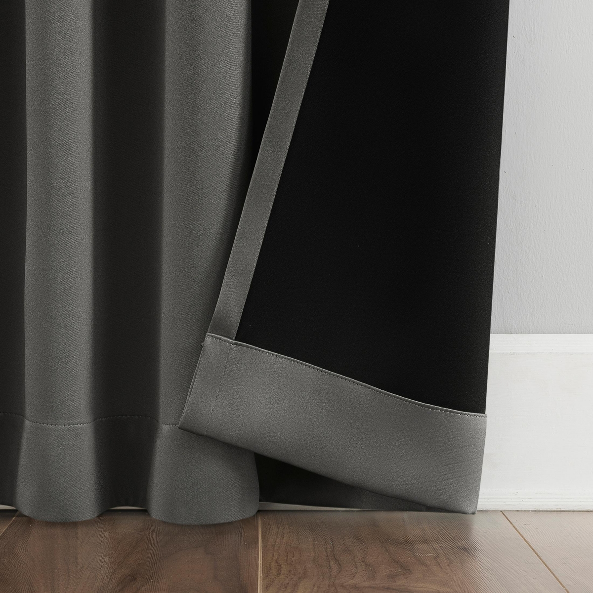 Aria Magnetic Closure Theater Grade 100% Blackout Back Tab Curtain Panel Pair