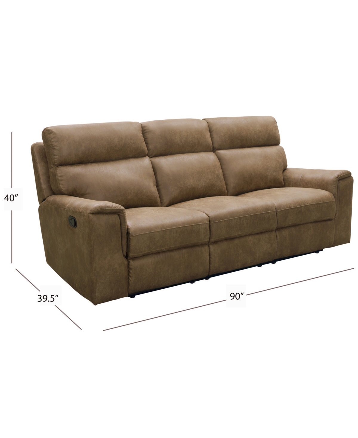 Shop Abbyson Living Lawrence 39.5" Fabric Reclining Sofa In Camel