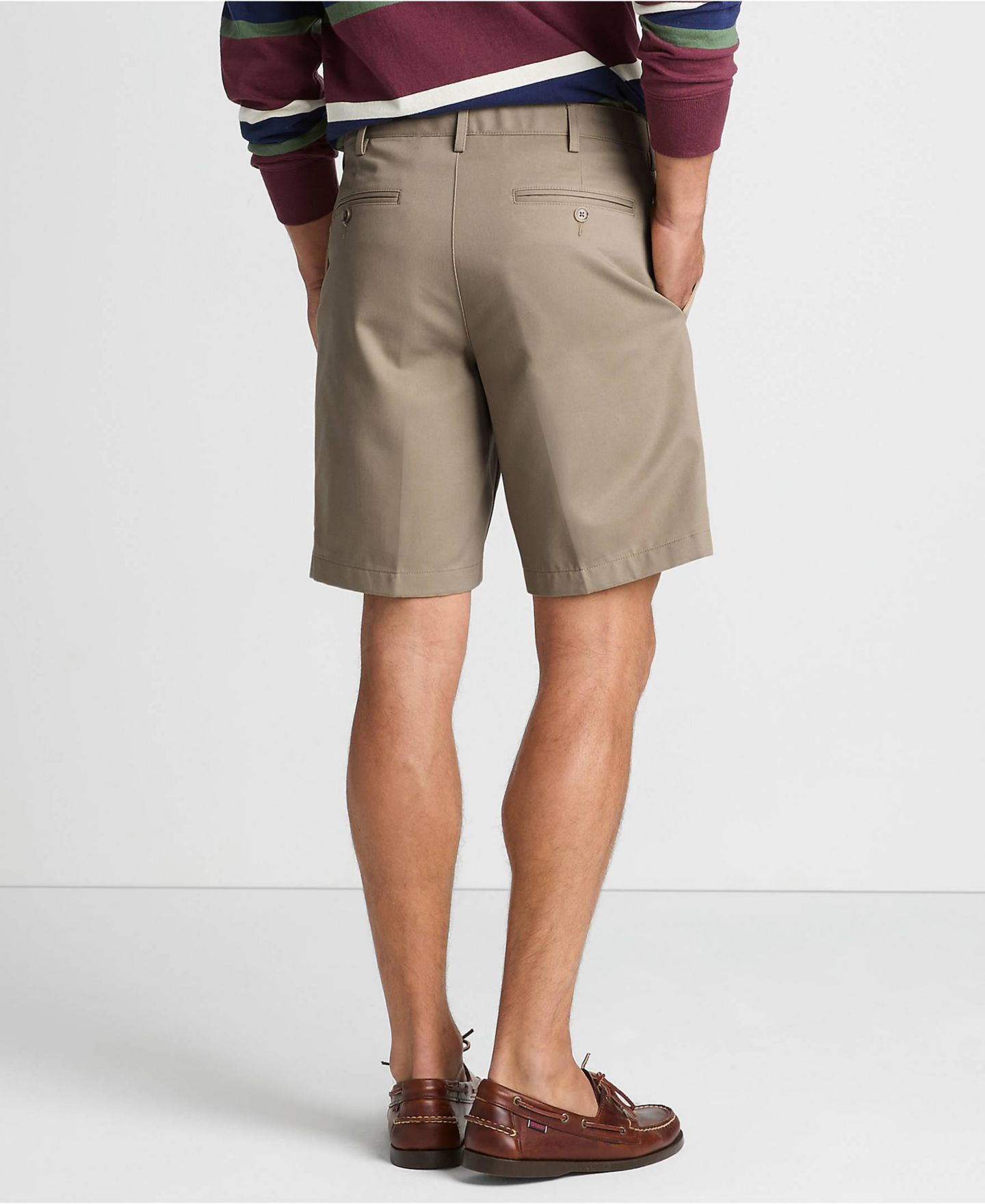Мужские шорты Lands' End Traditional Fit 9 Inch No Iron Chino, цвет: Хаки — фото 3