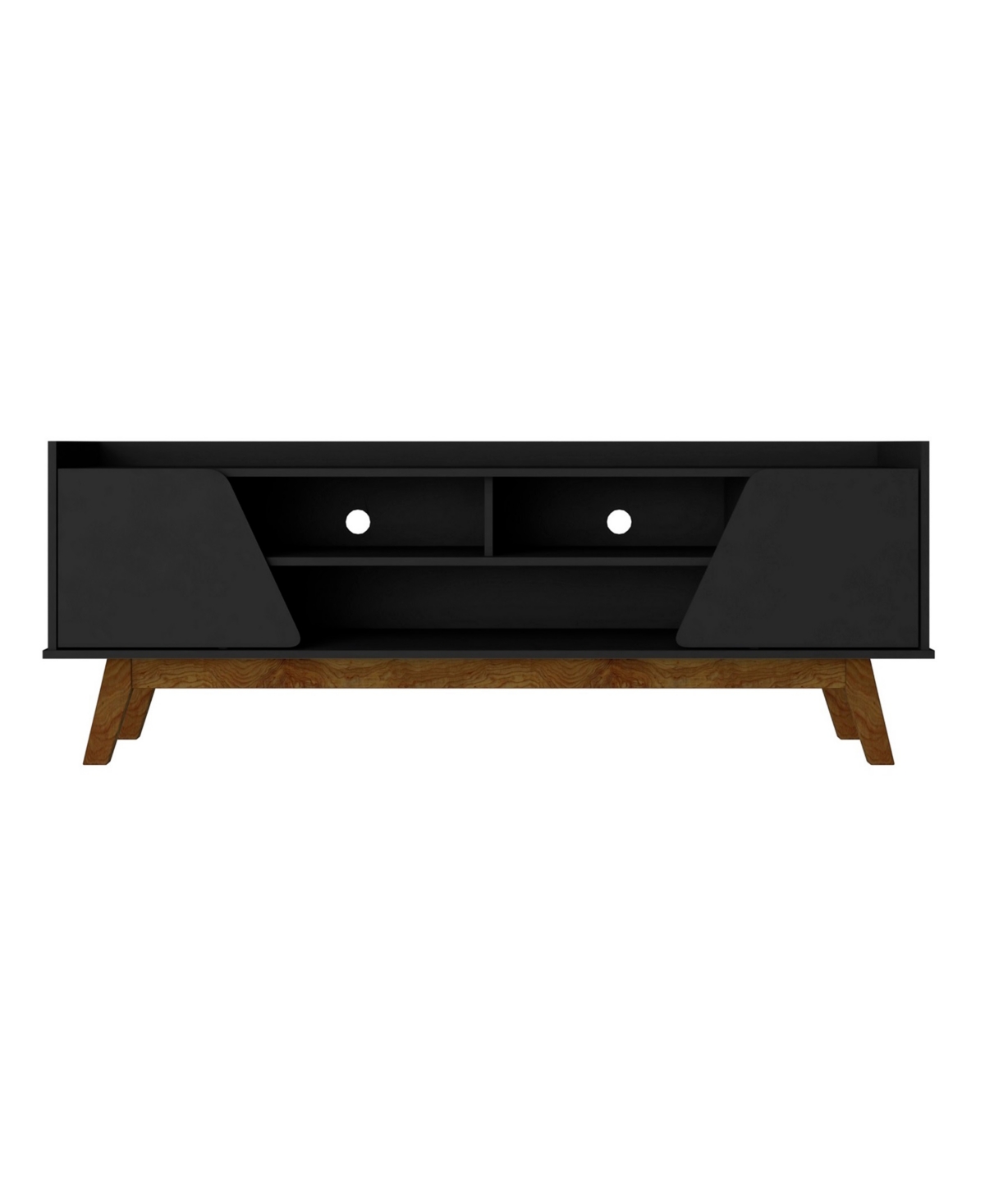 Manhattan Comfort Marcus 62.99" Medium Density Fiberboard 5-shelf Tv Stand In Matte Black