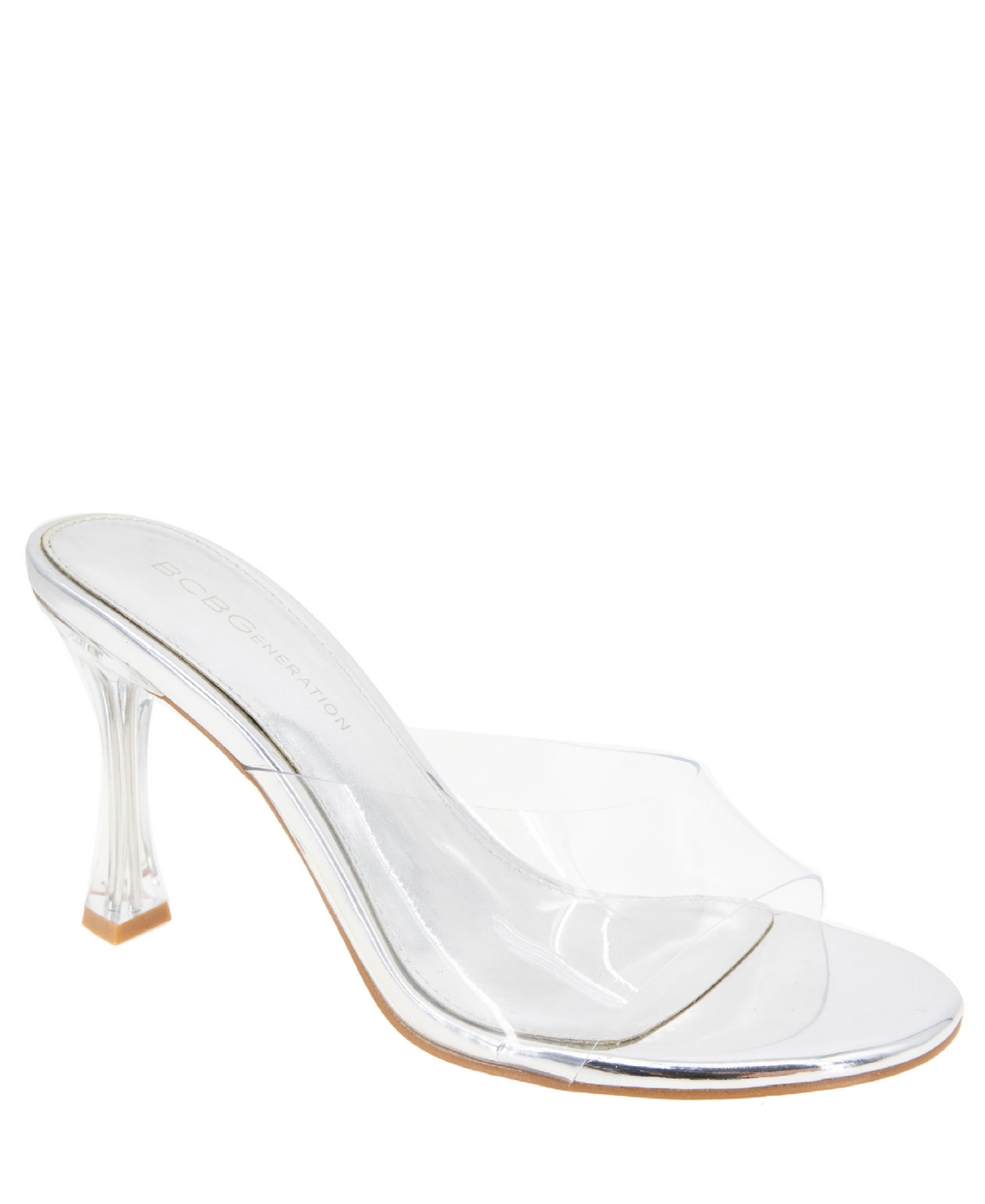 Shop Bcbgeneration Women's Martina Slide Sandal In Clear,silver