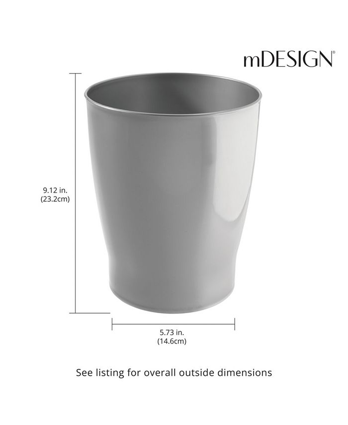 mDesign Round Bathroom Trash Can Wastebasket - Macy's