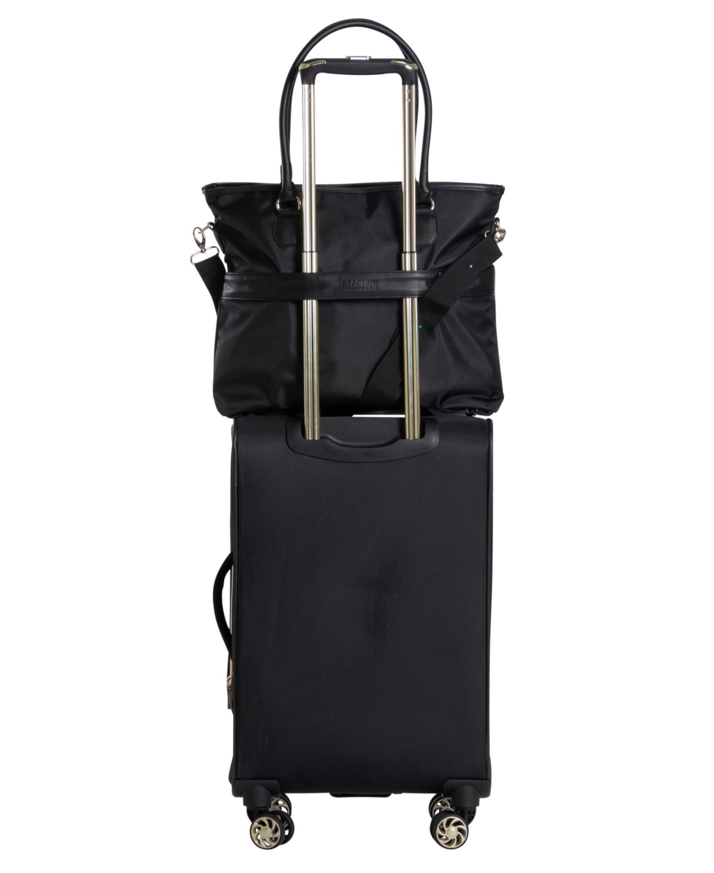 Сумки Kenneth Cole Reaction Chelsea Softside Chevron Expandable 2pc 20" Carry-On Luggage + Matching 15" Laptop Tote Set, цвет: Чёрный — фото 3
