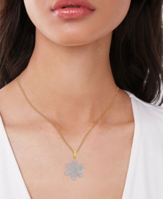 Diamond Accent Snowflake Pendant Necklace