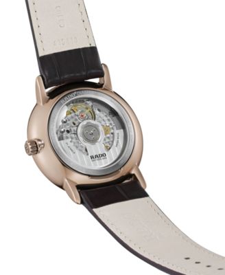 Rado Men's Swiss Automatic DiaMaster Thinline Brown Leather Strap