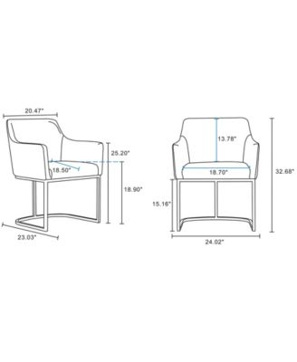 Serena 2-Piece Leatherette Upholstered Dining Armchair Set