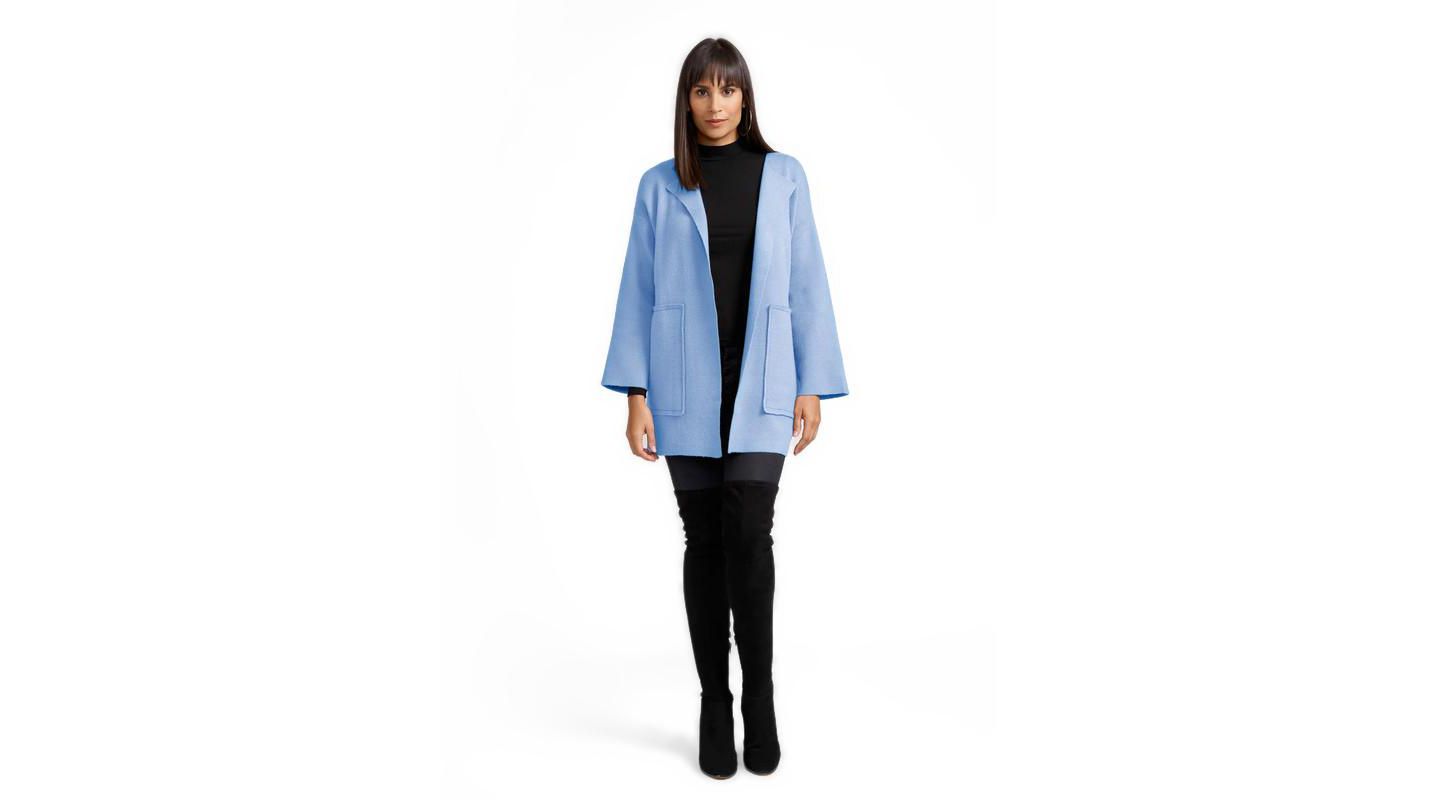 Женский кардиган Caldwell Collection Erika Open Front Long with Large Pockets, цвет: Небесно-голубой синий — фото 3