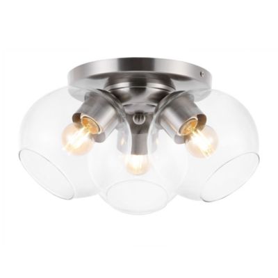 Iris Farmhouse Rustic Iron/Glass LED Semi Flush Mount
