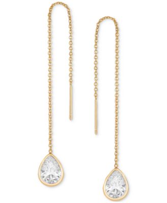 Crystal Teardrop Threader Earrings