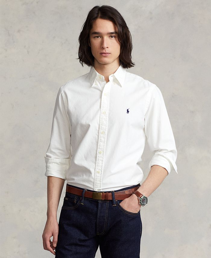 Polo Ralph Lauren Men's Classic-Fit Garment-Dyed Oxford Shirt - White