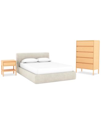 EQ3 - Raydon 3pc Bedroom Set (Queen Bed + Chest + 1-Drawer Nightstand)