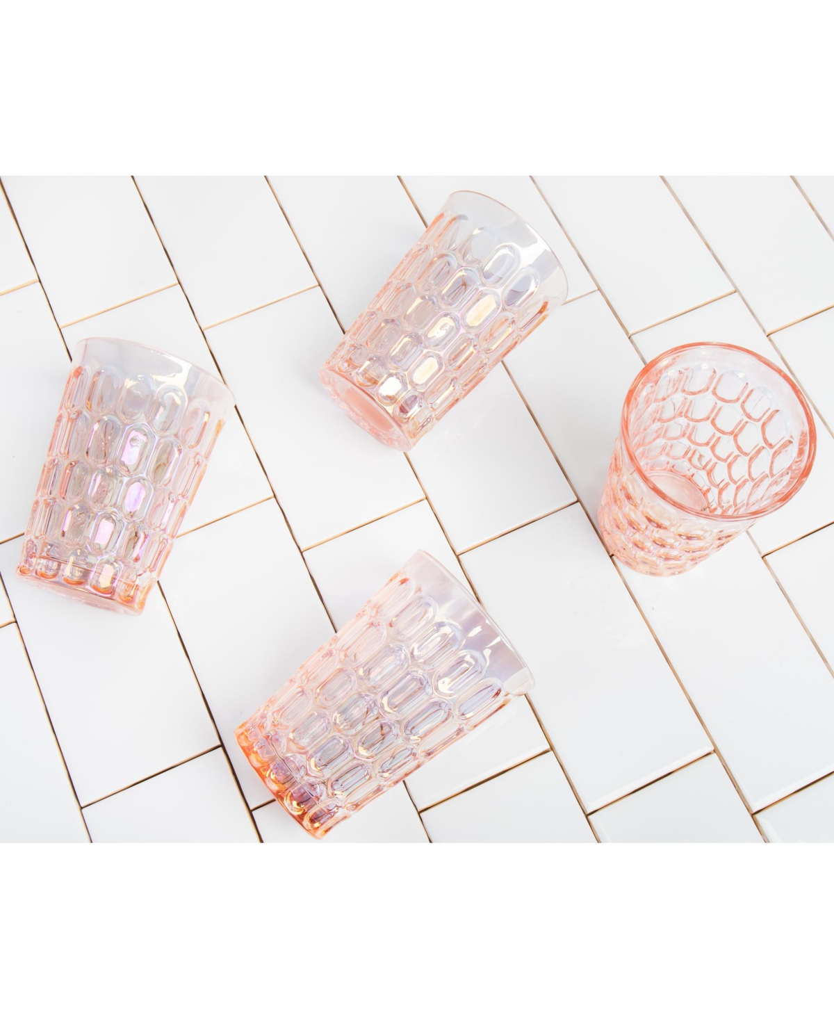 Godinger Rex Highball Glasses, Set Of 8 In Pink