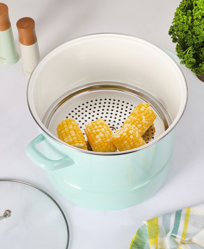 Martha Stewart Collection Thayer Enamel On Steel 16 Quart Steamer Pot