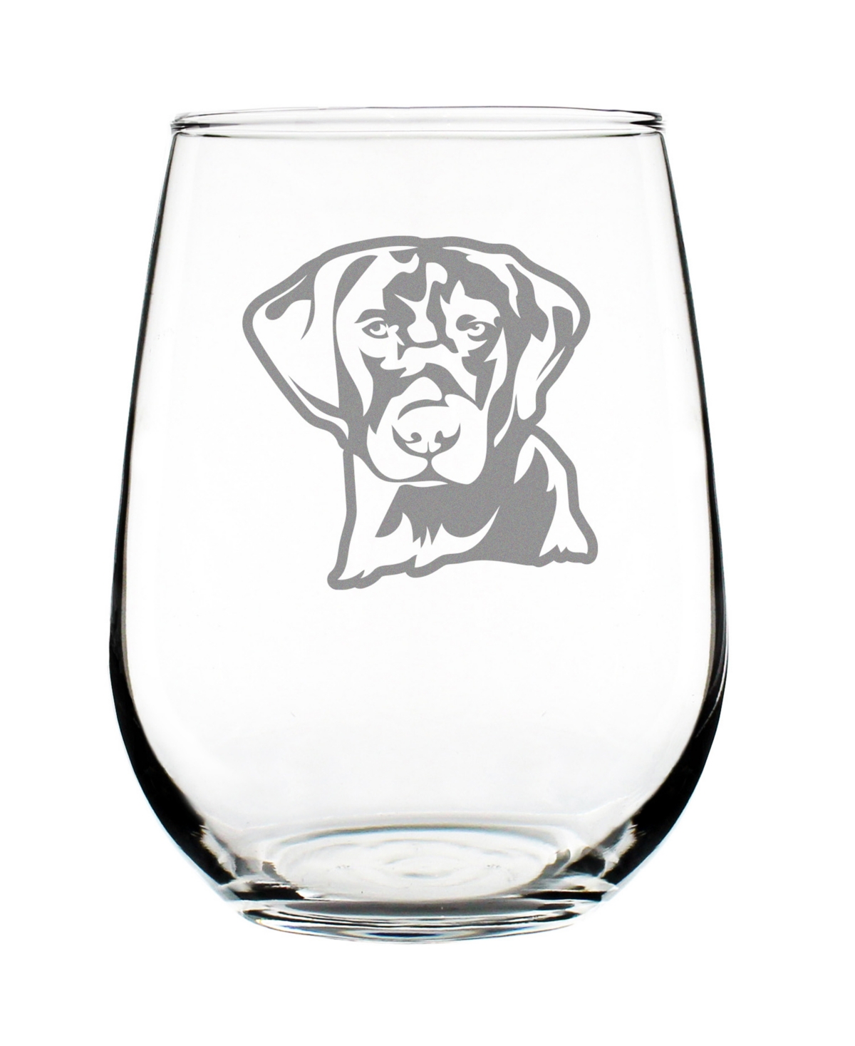 Bevvee Labrador Retriever Face Labrador Dog Gifts Stem Less Wine Glass, 17 oz In Clear