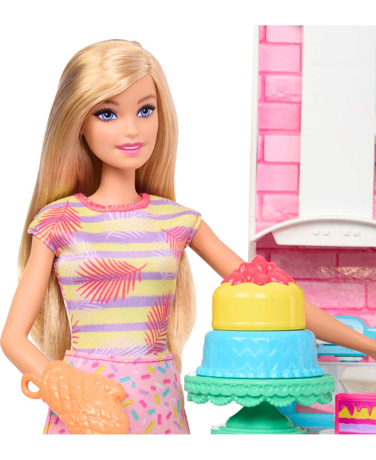 Barbie Celebration Fun Dolls And Accessories, Baking Playset With 2 Dolls, Oven 15 Plus Accessories In Multicolor