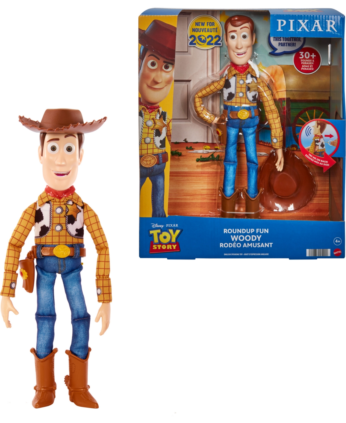 Disney Pixar Babies' Toy Story Roundup Fun Woody Large Talking Figure, 12" In Multi-color