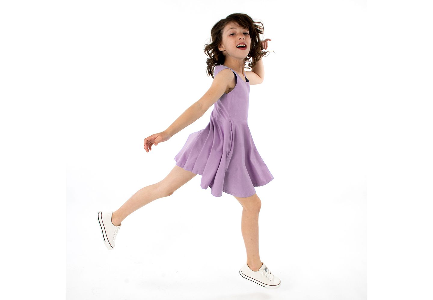 Платье Mightly Fair Trade Organic Cotton Solid Sleeveless Twirl Dress для девочек-малышей, цвет: Сиреневый — фото 2