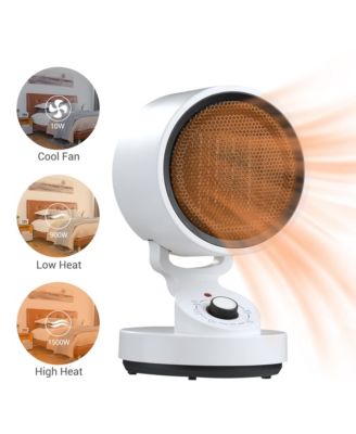 1500W PTC Oscillating Ceramic Heater Fan Warm & Cool Overheat Protection Home