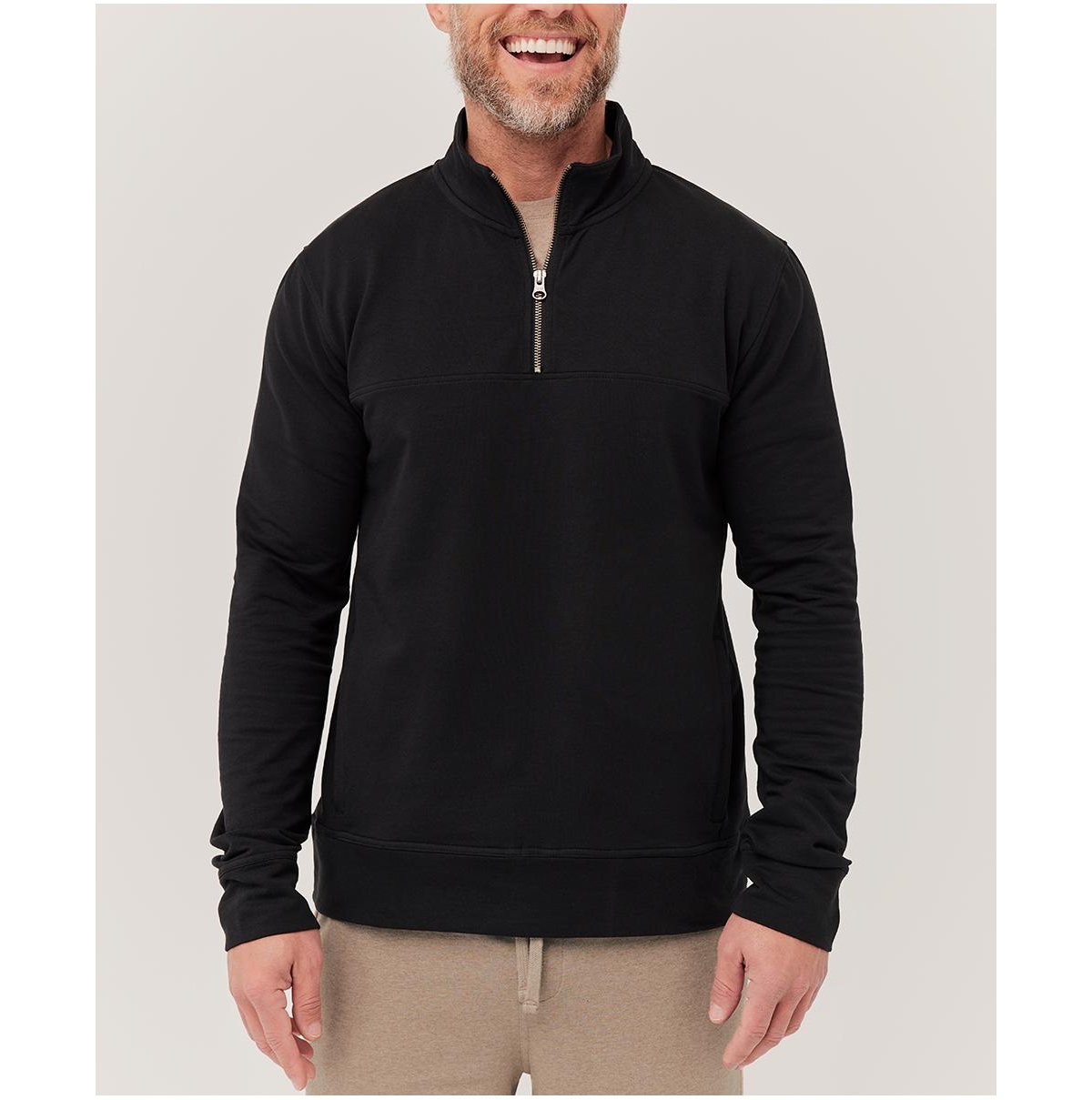 Organic Cotton Stretch French Terry Quarter Zip Sweatshirt
