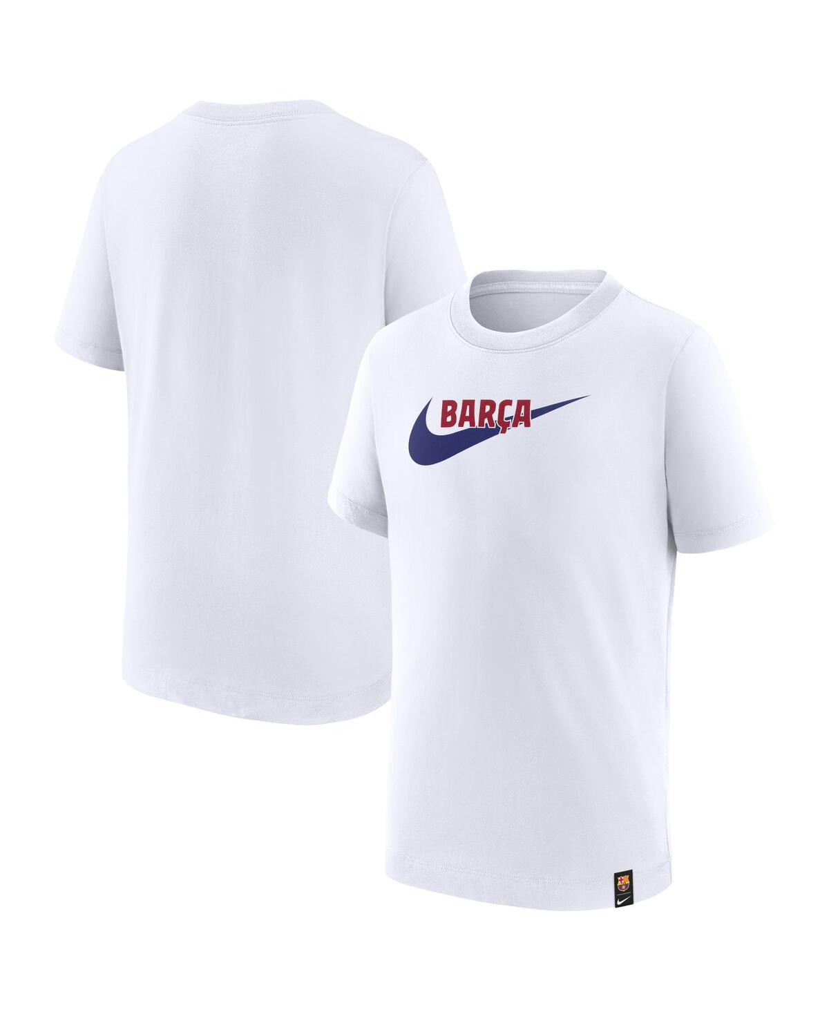 Nike Kids' Big Boys  White Barcelona Swoosh T-shirt