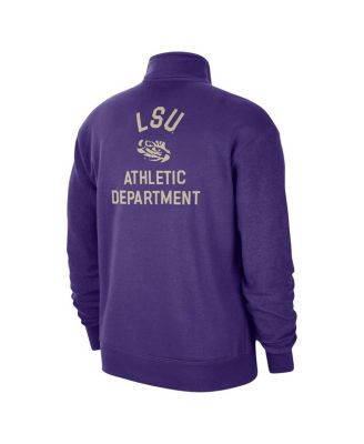 Men's Purple LSU Tigers Campus Athletic Department Quarter-Zip Sweatshirt
