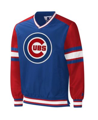 Men's Royal Chicago Cubs Yardline V-Neck Pullover Windbreaker