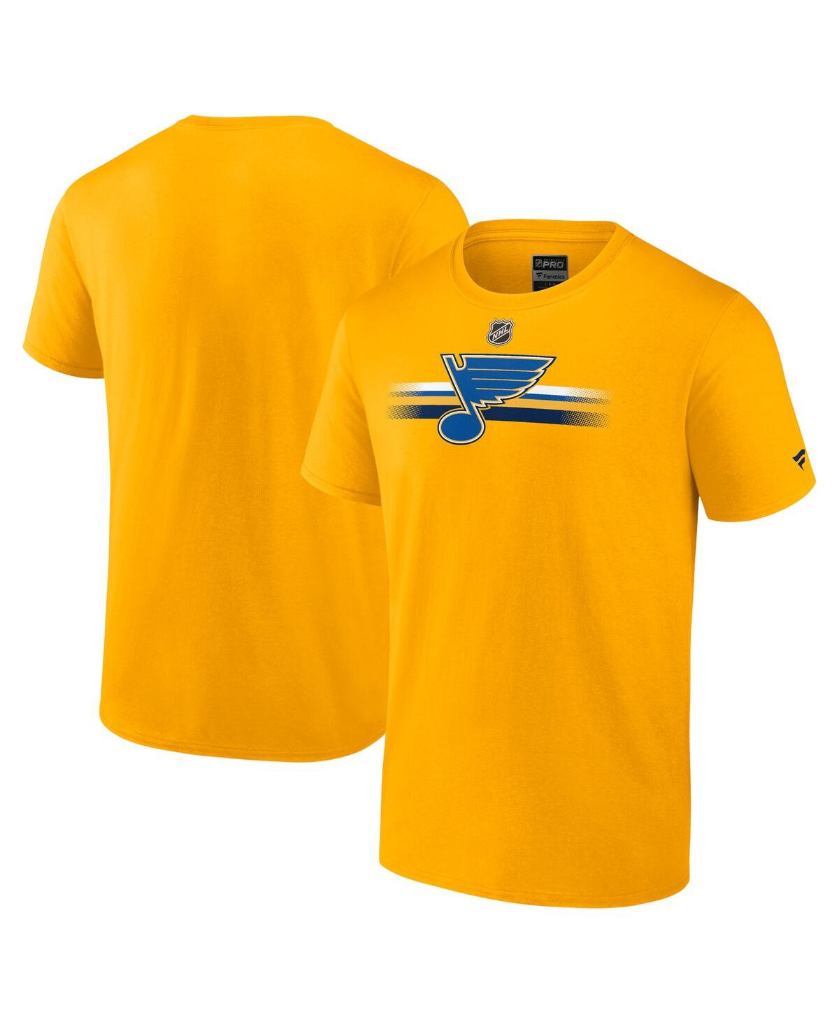 Shop Fanatics Men's  Gold St. Louis Blues Authentic Pro Secondary Replen T-shirt