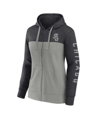 Women's Heather Charcoal, Gray Chicago White Sox City Ties Hoodie Full-Zip Sweatshirt