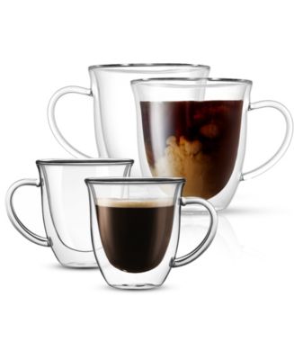 JoyJolt Serene Double Wall Coffee Mugs Set of 2 - Macy's