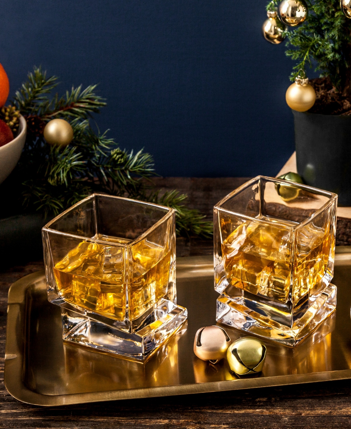 JoyJolt Carre Barware Collection, Set of 4
